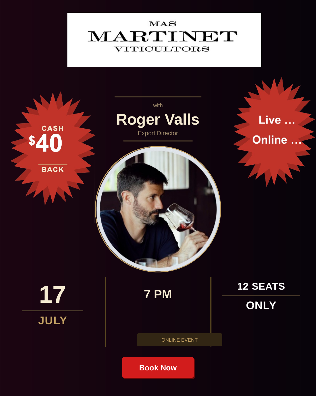 3. Online Mas Martinet (Priorat) Tasting with Roger Valls - Fri 17 July @ 7pm ... (image for) 3. Online Mas Martinet (Priorat) Tasting with Roger Valls - Fri 17 July @ 7pm ...